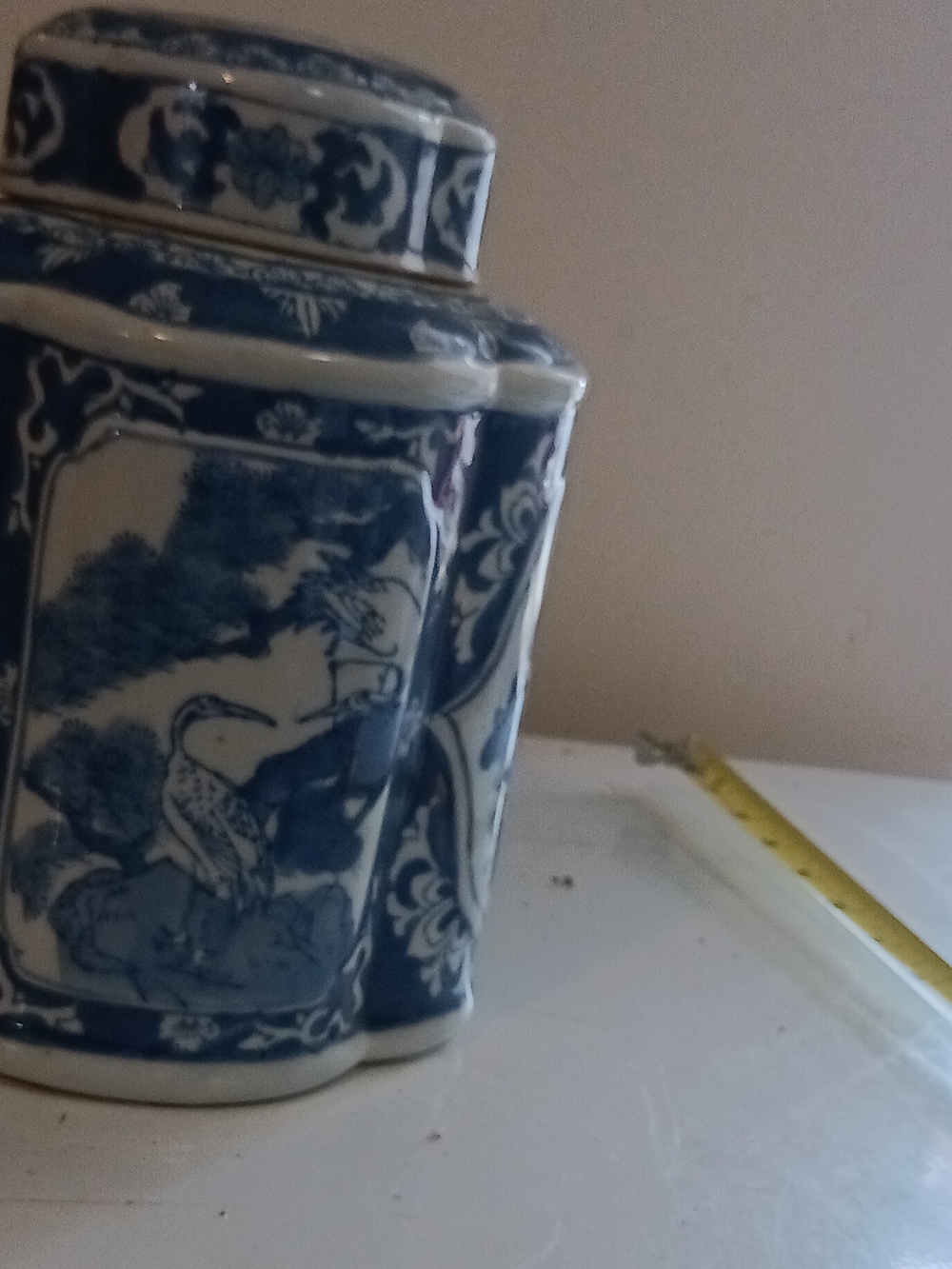 Blue and White Porcelain Decorative Jar - Unbranded
